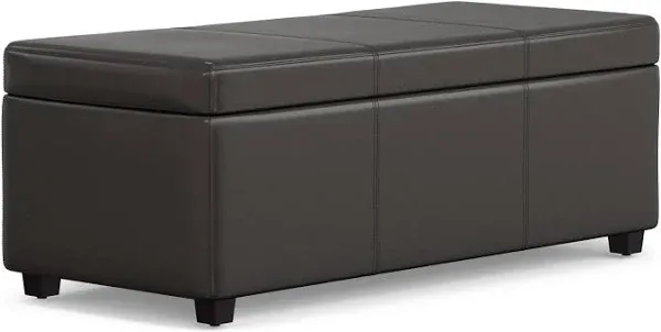 Simpli Home Avalon 44"Contemporary Rectangle Lift Top Rectangular Ottoman