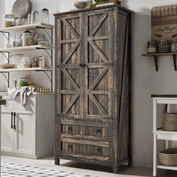 DWVO Farmhouse Kitchen Pantry Cabinet