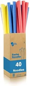 In The Swim Pool Noodles – Soft Large Foam Noodles for Extra Buoyancy - Floating Training Device, Exercise Aid, Pool Toy - 50 Inches Long - 3 Assorted Colors