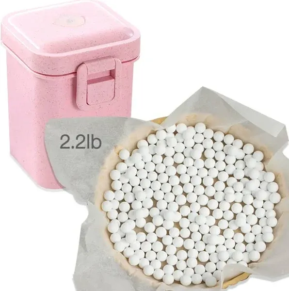 2.2Lb Ceramic Pie Weights Baking Beans Pie Crust Reusable 10mm Weights Pink