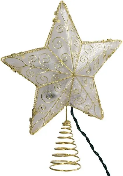 Kurt Adler UL1881 10 Light 8.5-Inch Gold Reflector Star Treetop