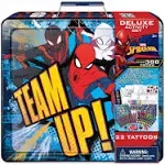 Innovative Designs Marvel Spiderman Deluxe Activity Set with Carrying Tin, Coloring Sheets, Tattoos, Stickers, & Art Supplies