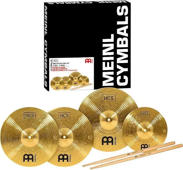 Meinl Cymbals HCS Cymbal Set Box Pack for Drums with 13 Hihats, 14 Crash, Plu...