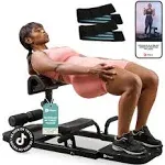 LifePro GluteBlast Hip Thrust Machine – Premium Home Gym Glute & Squat Bench with Resistance Bands - Black