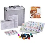 Smilejoy Double 12 Colorful Number Dot Dominoes Mexican Train Domino Game Double Twelve Domino Set with Aluminum Case 91 Tiles