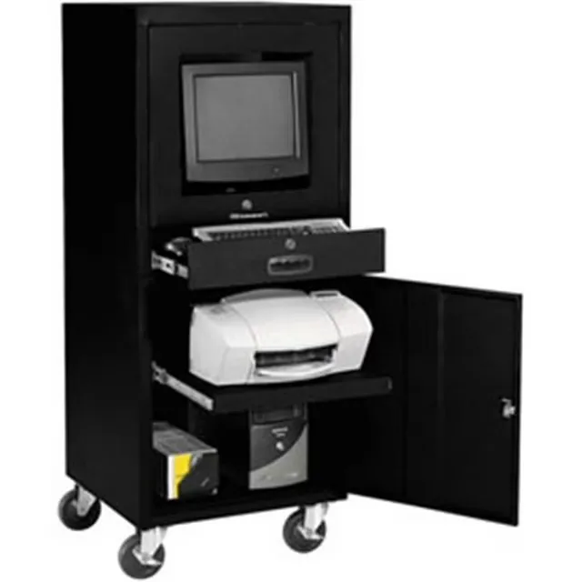 Mobile Security Computer Cabinet - Black