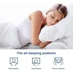 Quba Linen Queen Size Bed Pillows Set of 2 Medium Density Soft and Supportive for Back Side and Stomach Sleepers Queen P