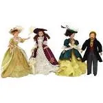 Iland Dolls House People 1/12 Scale, Victorian Dolls House Nobleman & Lady (Victorian Noble 4pcs)