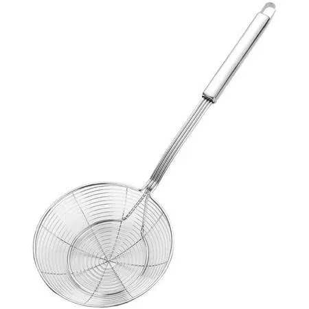 Solid Stainless Steel Spider Strainer Skimmer Ladle Kitchen Utensils Wire Strainer Pasta Strainer Spoon