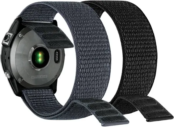 Abanen Hook and Loop Quick Dry 26mm Woven Nylon Ultralight Sport Watch Band for Fenix 8 51mm / epix Pro 51mm / Fenix 7X / Fenix 6X / Fenix 5X / Instinct 2X / Enduro/Quatix 7