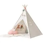 Tiny Land Kids Teepee Tent Children Play Tent with Mat & Carry Case