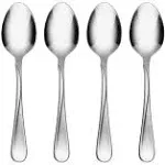 Oneida Flight Everyday Flatware Teaspoons 18/0 Stainless Steel, Set of 4, Silver