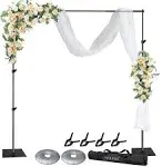 Pipe and Drape Photography Backdrop Stand Kit Adjustable Photo Background Stand 10ft x 8.5ft with Metal Base for Parties Weddings Birthday Party Events Photo Booth with 4 Clamps,Carrying Bag.