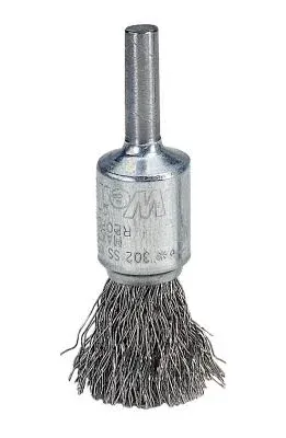 Weiler 10013 Crimped Wire End Brush 1/2", .006" Stainless Steel Fill, Made in the USA