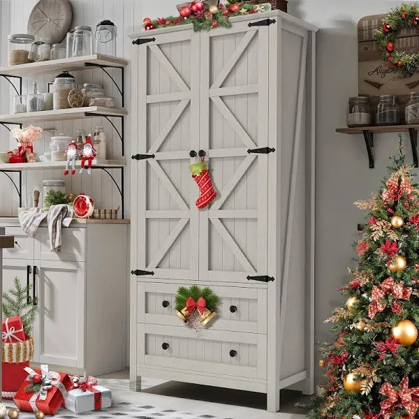 DWVO Farmhouse Kitchen Pantry Cabinet