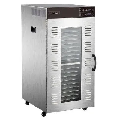 NutriChef Commercial Electric Food Dehydrator Machine | 20 Shelf Extra Large Capacity - Stainless Steel Trays | 2000-Watts, Digital Timer & Temperature Control | 18.11'' x 15.75'' x 31.89'' IN