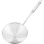 RJ Legend Stainless Steel Kitchen Accessory Utensils Set - Spider Wired Pasta & Noodle Spoon, Fine Mesh Strainer for Cooking, Anti-Grease Fry Away Ladle, Solidifier Pot, Fat Separator, 7 - Inches