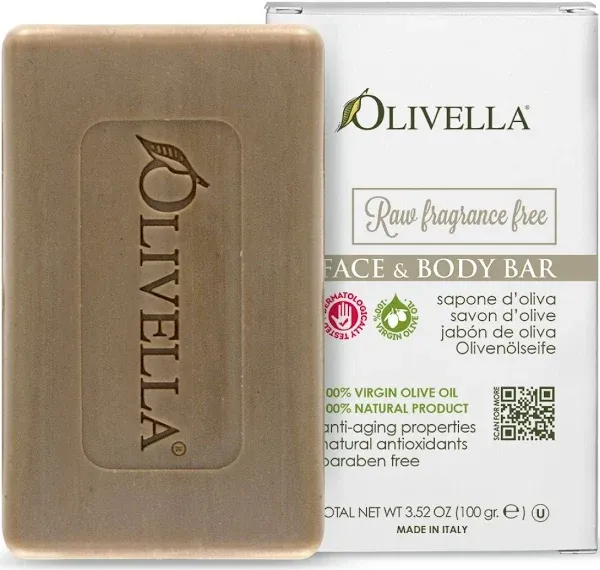 Olivella Fragrance Free Face And Body Bar 3.52 Oz