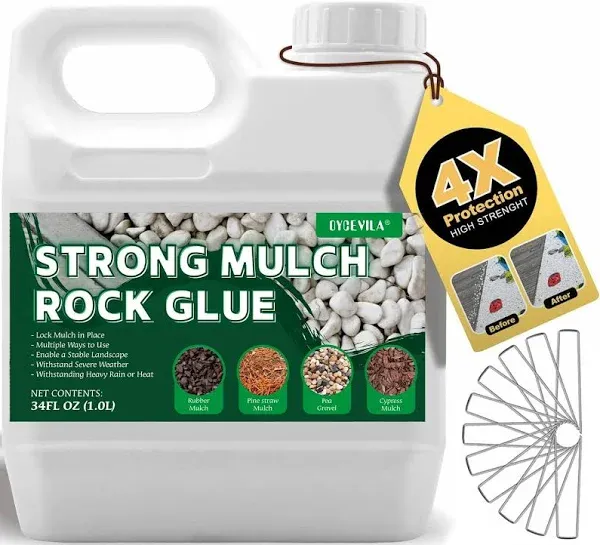 Mulch Glue, Fast Drying Mulch Binder Glue for Garden, Gravel Glue Ready to Use 