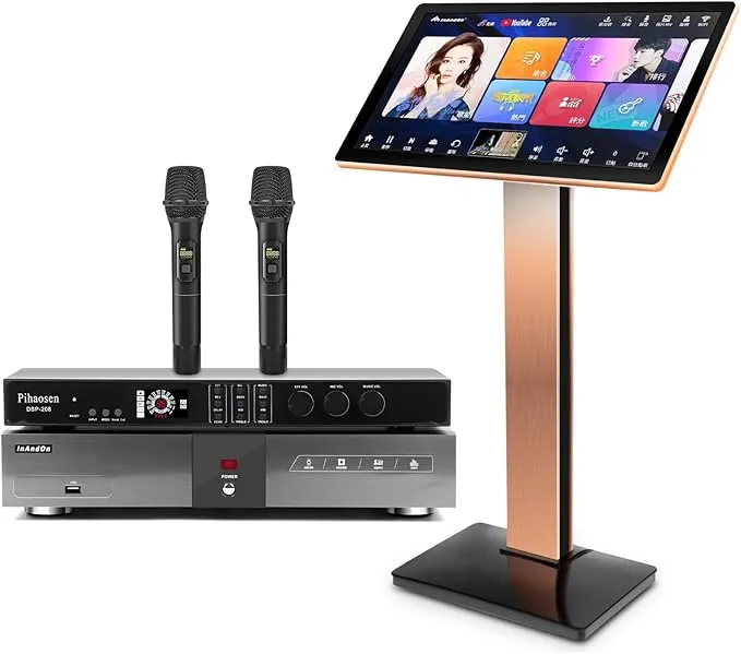 2024 New Chinese Karaoke Machine KV-V5 MAX Karaoke Player, with Reverb Wireless Microphone, Pihaosen 22-inch capacitive Touch Screen Free Cloud Download Function YouTube APP Online Play