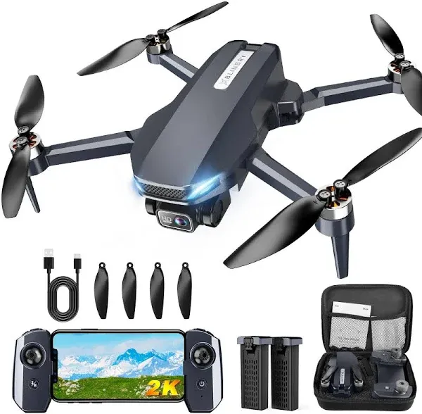 Drone with 2K Camera Foldable Drone with Brushless Motor Optical Flow 3D Flip...