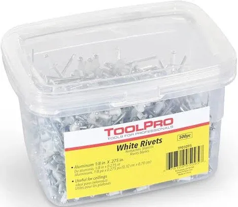 ToolPro Pop Rivets for Ceilings, 1/8" (500, Black)