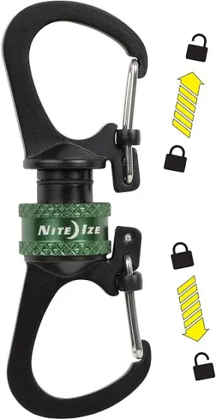 Nite Ize SlideLock 360 Degree Magnetic Locking Dual Carabiner