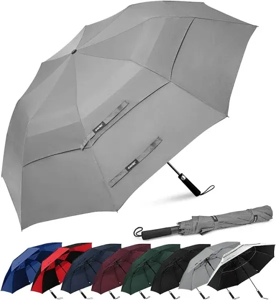 G4Free 62 inch Portable Automatic Open Oversize Vented Double Canopy Umbrellas