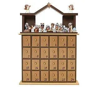 Preciσus Moments Advent Calendar Countdown to Christmas Nativity Resin/Wood