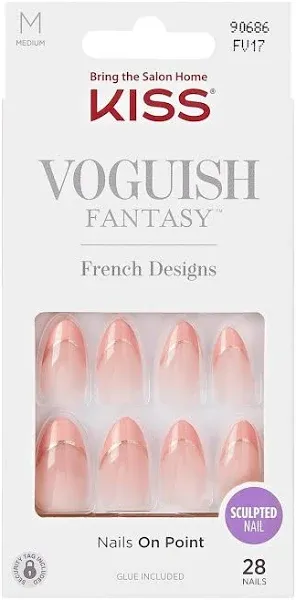 KISS Voguish Fantasy French Almond Shaped Nails 90686 Glue Included