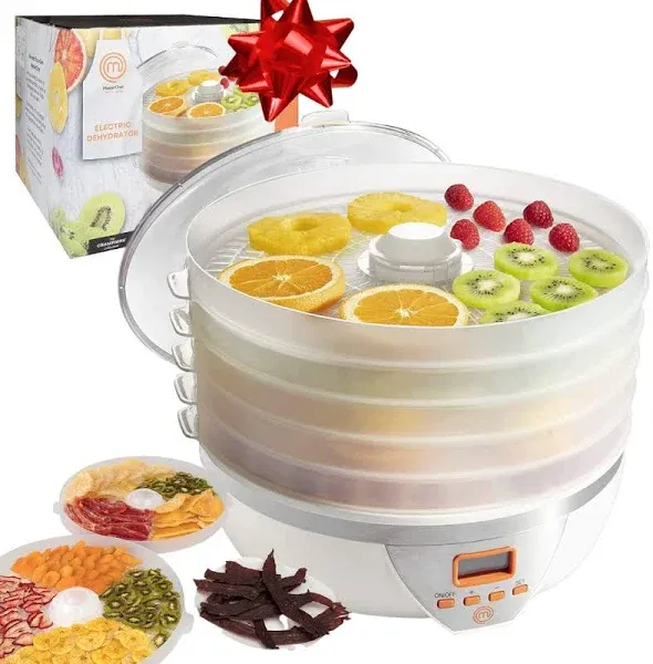 MasterChef Food Dehydrator with 5 Trays, Digital Temperature Controls, Dehydrating Machine, Free