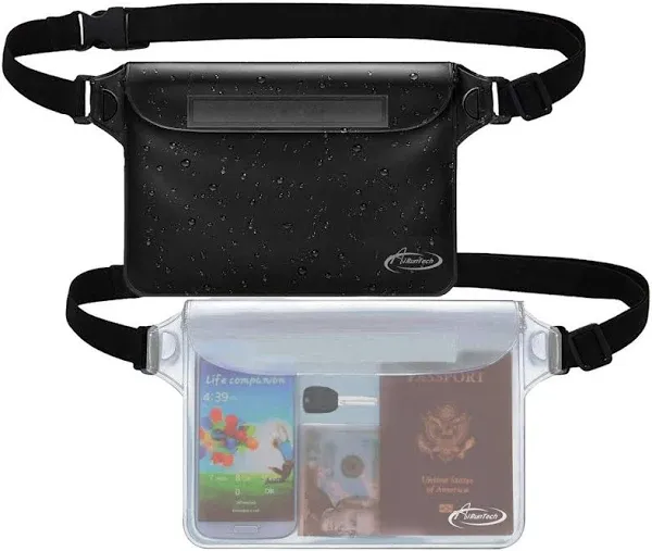 AiRunTech Waterproof Pouch with Waist Strap (2 Pack)