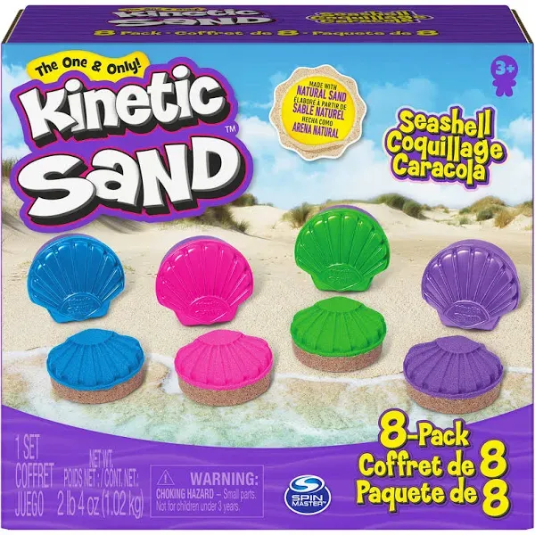 Kinetic Sand Seashell Containers 8-Pack for Kids Ages 3 and up 1