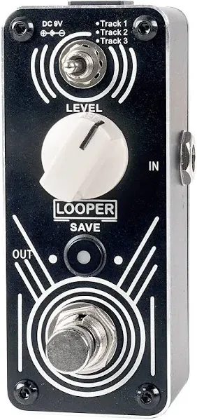 Sondery Looper Pedal Triple Loop, Each Track 30 Minutes Looping Time, Access to Upload/Download Music Files Via Enclosed USB Cable from/to Each Track, Unlimited Overdubs Undo/Redo, True Bypass