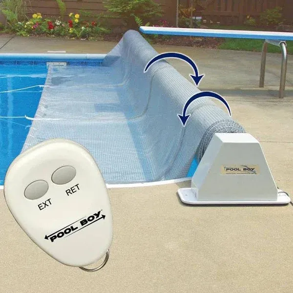 Pool Boy 1 Powered Pool Solar Blanket Reel - Extends and Retracts on The Click of a Button - Works on Inground Pools Up to 20 Feet Wide and 40 Feet Long - 3 Year Prorated Warranty