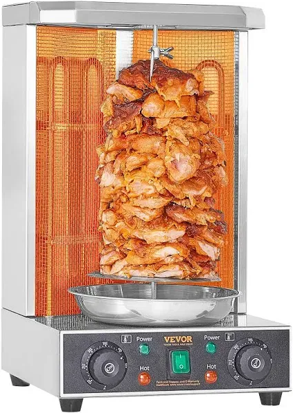 VEVOR Shawarma Grill Machine Capacity Chicken Shawarma Cooker Machine with 2 Burners