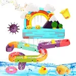 HOLYFUN Baby Bath Toy, Interactive Light Up & Musical Bathtub Toys for Toddlers, Floating Squirting Toys for Boys and Girls