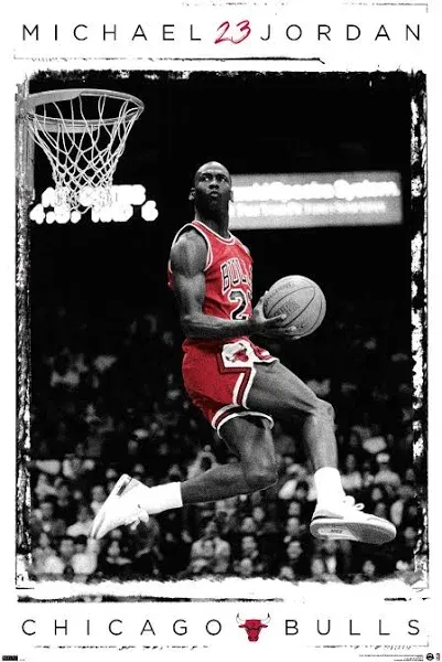 Trends International Michael Jordan - Dunk Wall Poster, 22.375" x 34", Unframed Version