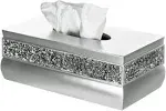 Silver Tissue Box Cover Rectangular - Decorative Bling Tissue Box Holder With...