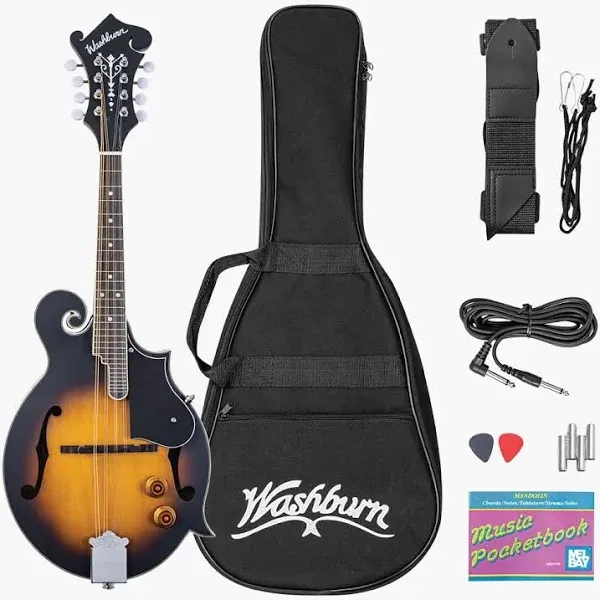 Washburn Americana M3E F Style Mandolin Pack