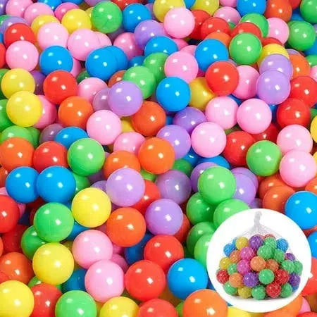 MODEREVE 100 Pack Balls for Ball Tent, BPA Free Colorful Plastic Balls Baby Play Balls for Ball Pit, Bounce House, Baby Pool Playhouse