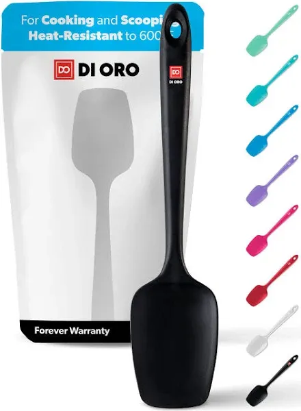 DI ORO Silicone Spoon Spatula 600°F Heat-Resistant large Silicone