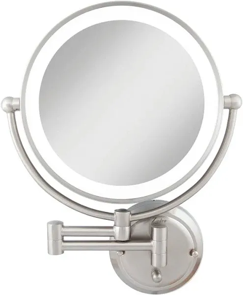 Zadro Glamour Lighted Wall Mounted Makeup Mirror with 5X Magnification