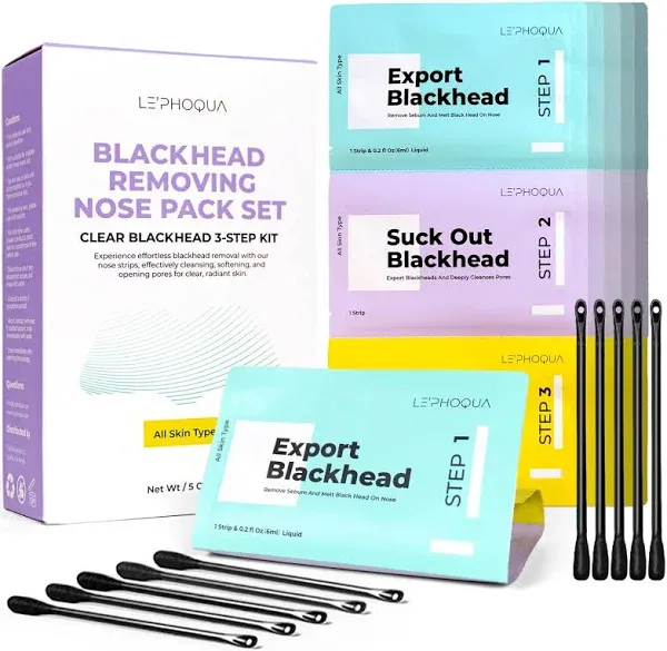 Blackhead Remover Nose Strips : Deep Pore Cleansing and Blackhead Removal Kit - Gentle for All Skin Types with Aloe Vera and Witch Hazel - 5 Pack