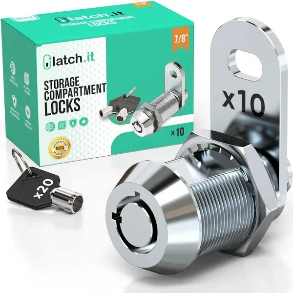 LATCH.IT 5/8” RV Storage Locks | 2-Pack Compartment 5/8&#034;, Chrome 