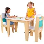 KidKraft Wooden Pocket Storage Table and 2 Chair Furniture Set