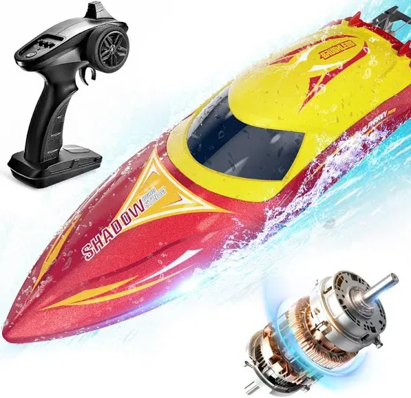 ALPHAREV Brushless RC Boats for Adults - R608 30+ MPH Fast Remote Control Boat for Pools & Lakes, 2.4GHz RC Speed Boat with Replaceable Accessories, Summer Water Toys Birthday Gifts for Boys Kids