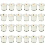 SOFT BREEZE 24 Pack Unscented Votive Candles in Glass, White Glass Tealight Candles,Votive Candles Bulk, Transparent Glass Filled,Ideal Gifts for Wishing,Spa, Weddings, Birthdays,Holidays, Party