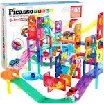 2-in-1 Magnetic Marble Run Set & Racing Track Set