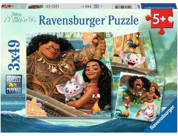 Ravensburger Disney Moana Voyage Jigsaw Puzzle for Kids | 49 Unique Pieces | Precision-Crafted for Perfect Fit | Educational and Fun | Ideal for Age 3+